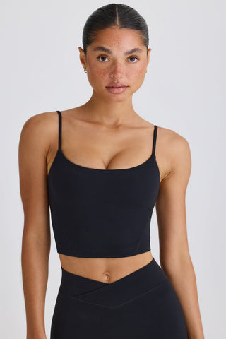 Cropped Active Tank with Shelf Bra