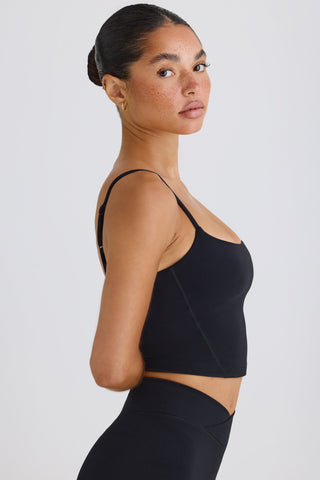 Cropped Active Tank with Shelf Bra