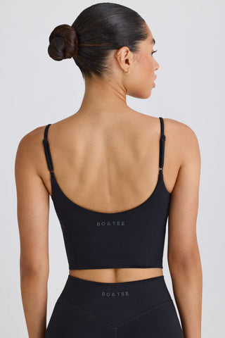 Cropped Active Tank with Shelf Bra