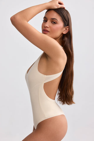 Ribbed V Neck Bodysuit