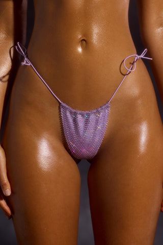 Embellished Thong Bikini Bottoms