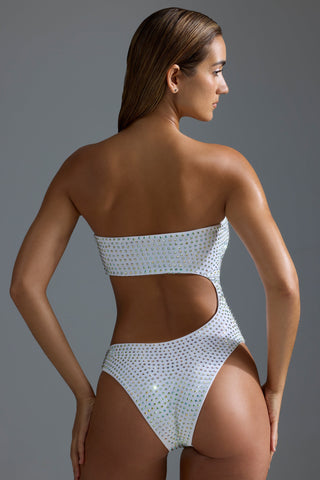 Embellished Cut Out One Piece Swimsuit