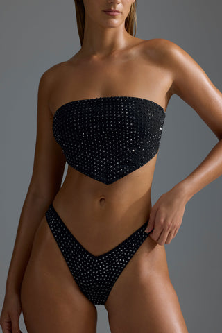 Rhinestone Scarf Bandeau Top