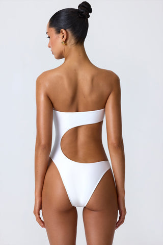 Embellished Cut Out Bandeau Swimsuit