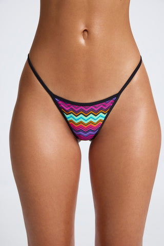 Zigzag Print Triangle Bikini Bottoms