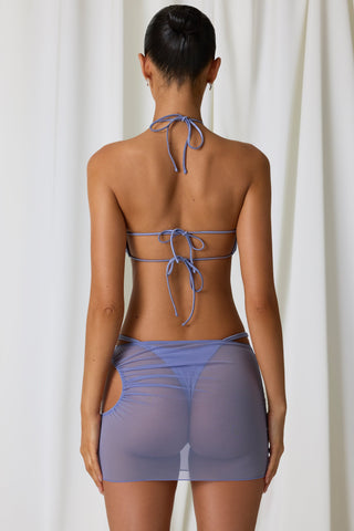 Cut Out Mini Skirt with Drawstring