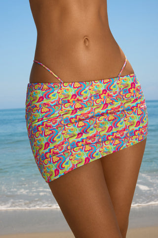 Asymmetric Ruched Mini Skirt