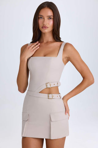Belted Cut Out Mini Dress