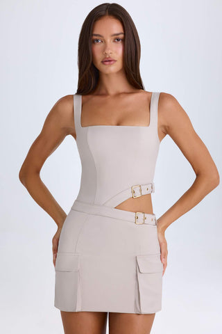 Belted Cut Out Mini Dress