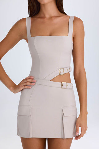 Belted Cut Out Mini Dress