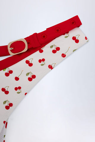 Contrast Belted High Leg Bikini