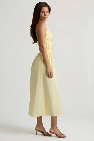 Tie Front Backless Maxi Dress