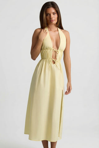 Tie Front Backless Maxi Dress