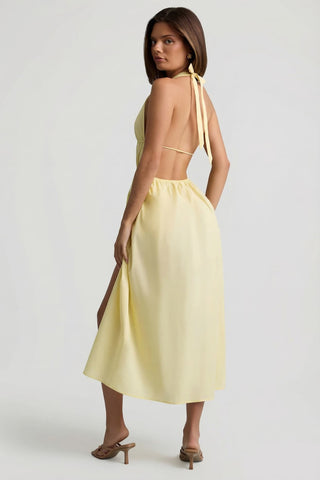 Tie Front Backless Maxi Dress