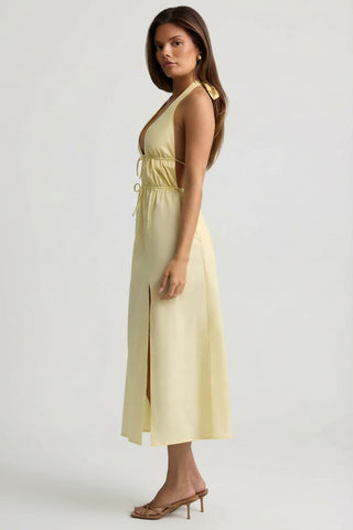 Tie Front Backless Maxi Dress