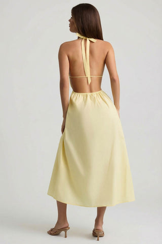 Tie Front Backless Maxi Dress