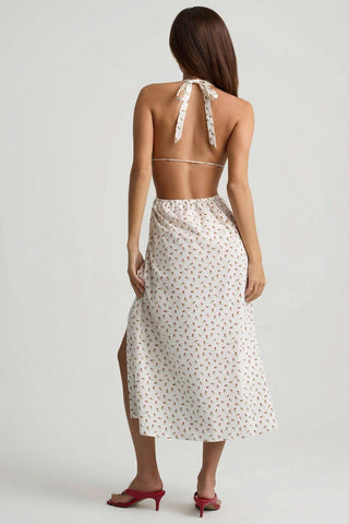 Tie Front Backless Maxi Dress