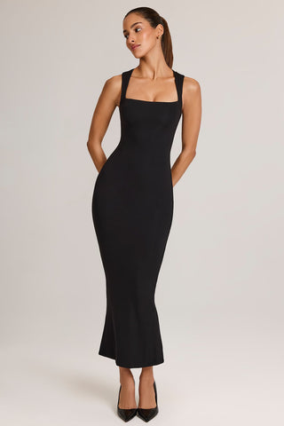 Square Neck Fishtail Midi Dress
