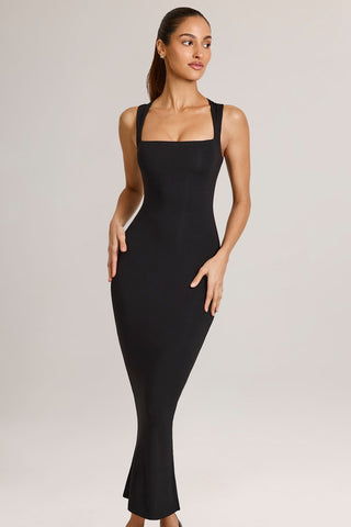 Square Neck Fishtail Midi Dress