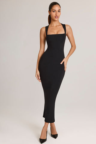 Square Neck Fishtail Midi Dress
