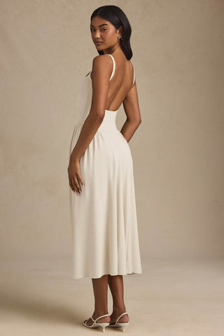 Low Back Square Neck A Line Dress