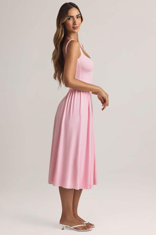 Square Neck A Line Midaxi Dress