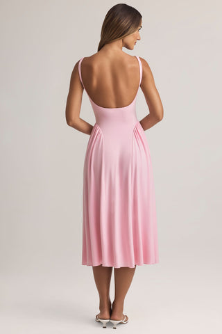 Square Neck A Line Midaxi Dress