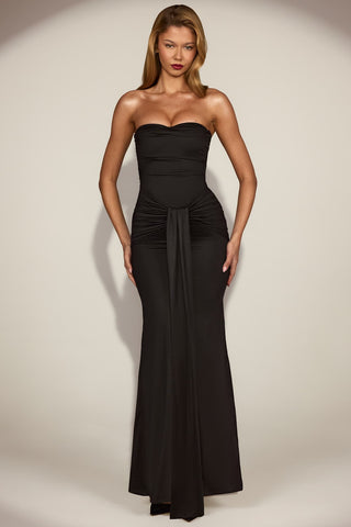 Draped Bandeau Gown with Fishtail Silhouette