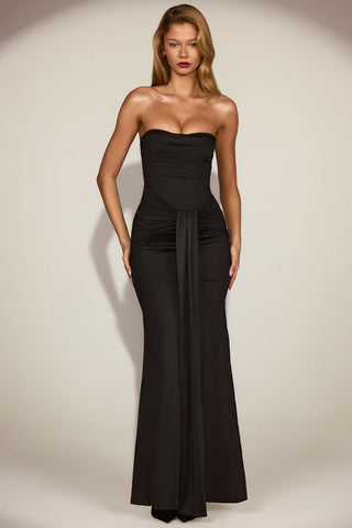 Draped Bandeau Gown with Fishtail Silhouette