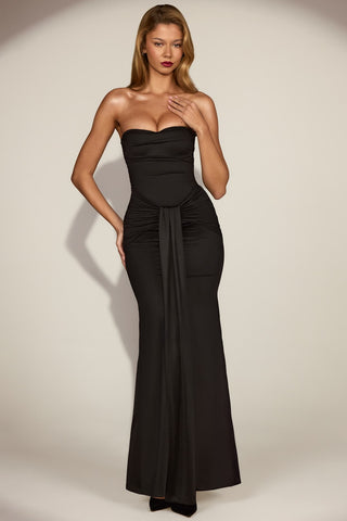 Draped Bandeau Gown with Fishtail Silhouette