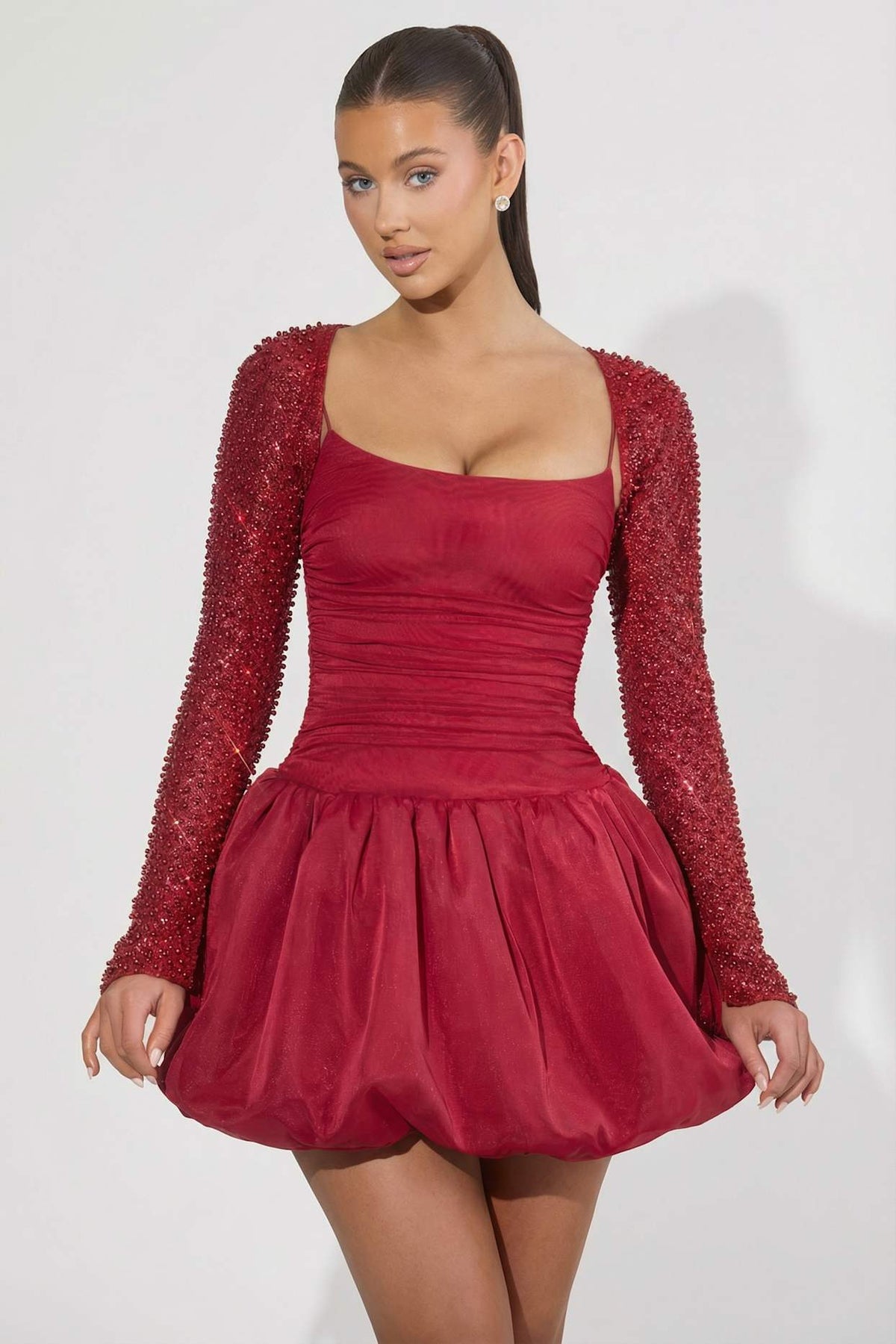 Sparkle Bubble Hem Mini Dress