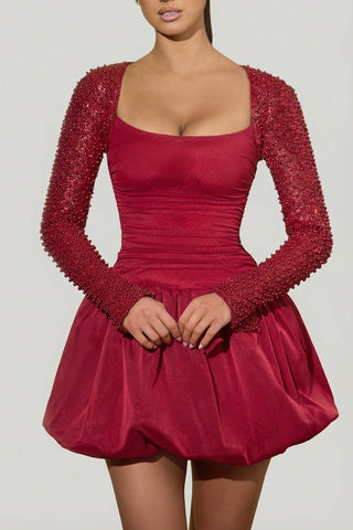 Sparkle Bubble Hem Mini Dress