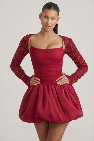 Sparkle Bubble Hem Mini Dress