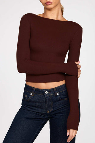 Ruched Long Sleeve Modal Top