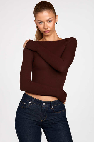 Ruched Long Sleeve Modal Top