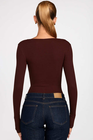 Ruched Long Sleeve Modal Top