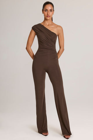 One Shoulder Ruched Jumpsuit