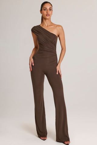 One Shoulder Ruched Jumpsuit