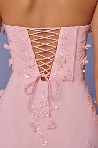 Lace Up Corset Maxi Dress