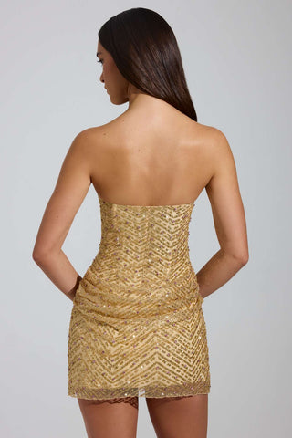 Embellished Glitter A Line Mini Dress