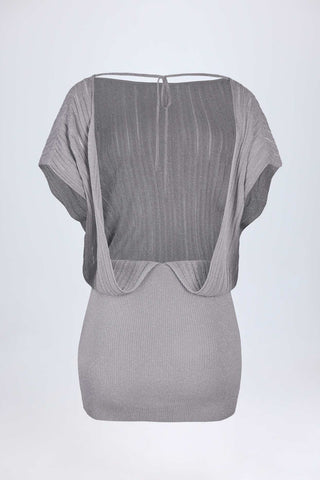 Backless Batwing Mini Dress