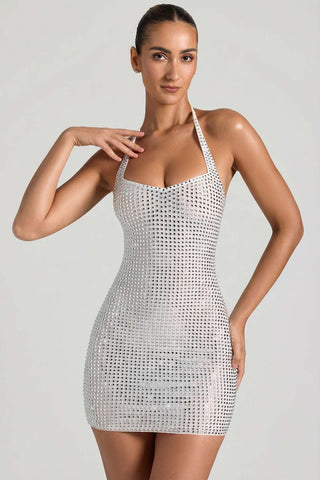 Sparkling Halterneck Mini Dress