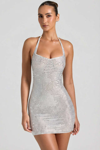 Sparkling Halterneck Mini Dress