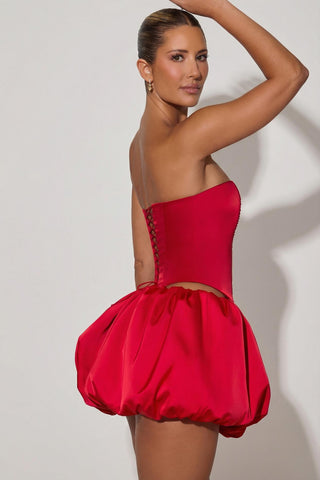 Embellished Heart Cutout Corset Top