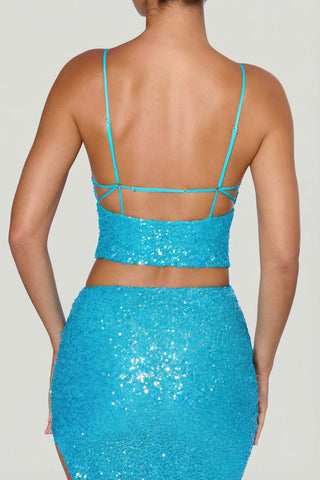 Embellished Open Back Crochet Top
