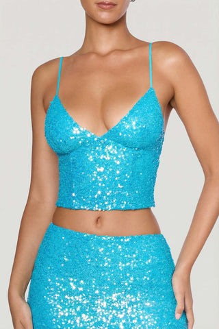 Embellished Open Back Crochet Top