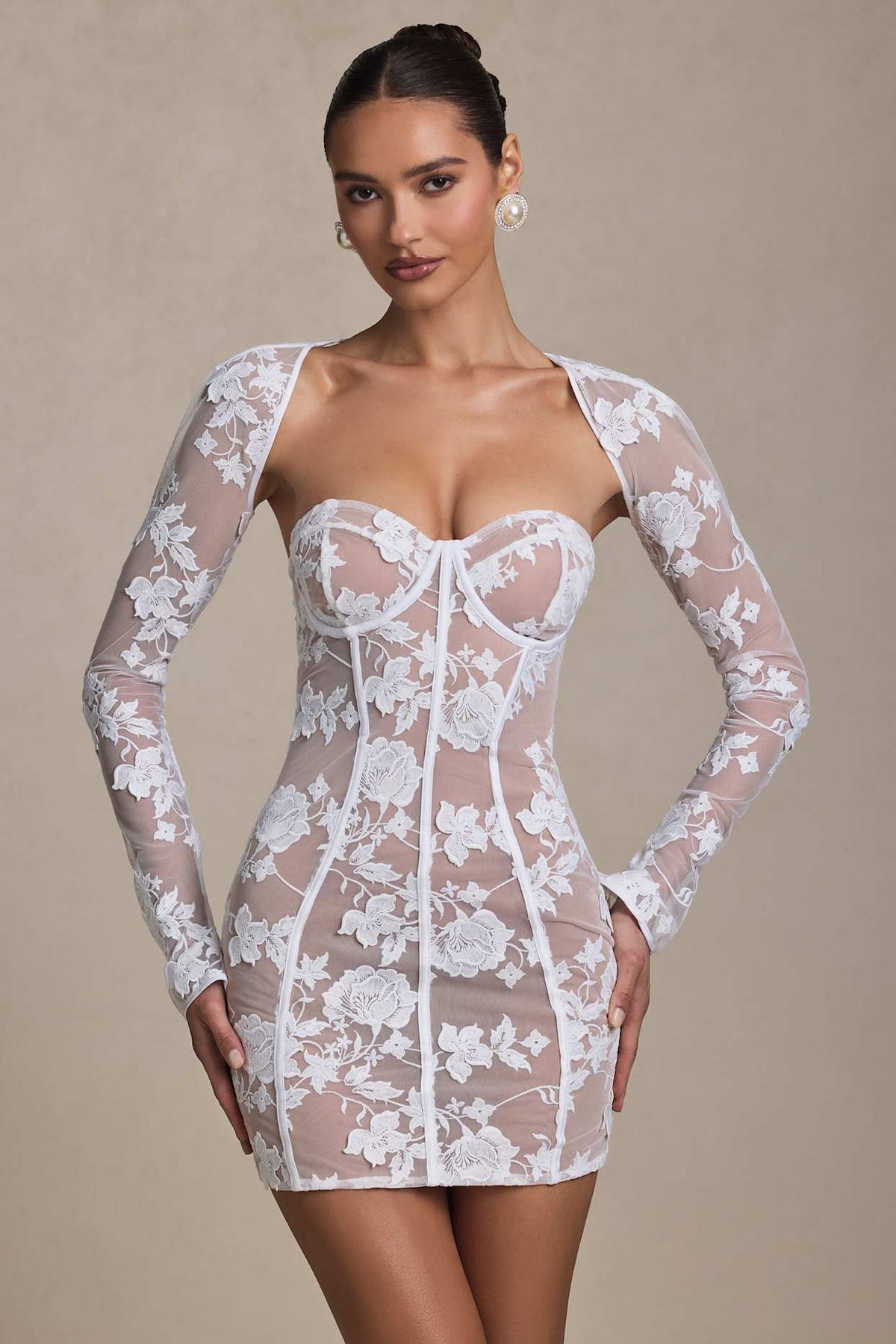 Lace Detail Corset Mini Dress