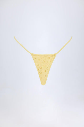 Broderie Anglaise Drawstring Bikini Bottoms