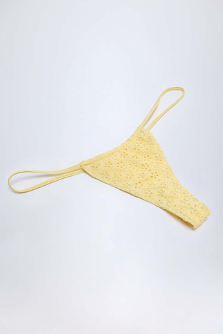 Broderie Anglaise Drawstring Bikini Bottoms