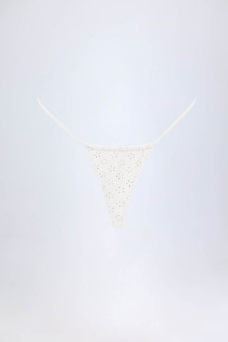 Broderie Anglaise Drawstring Bikini Bottoms